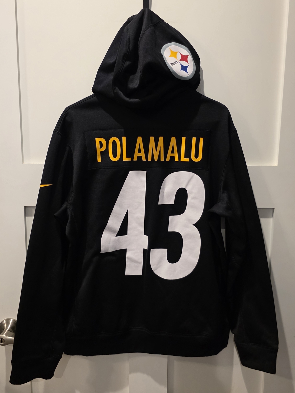 Nike NFL Pittsburgh Steelers #43 Troy Polamalu Hoodie Jersey Sweatshirt Men's  M